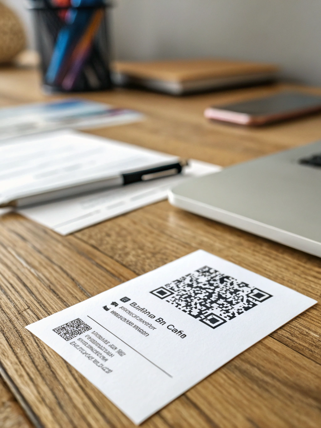 Postcard back design with QR code tracking