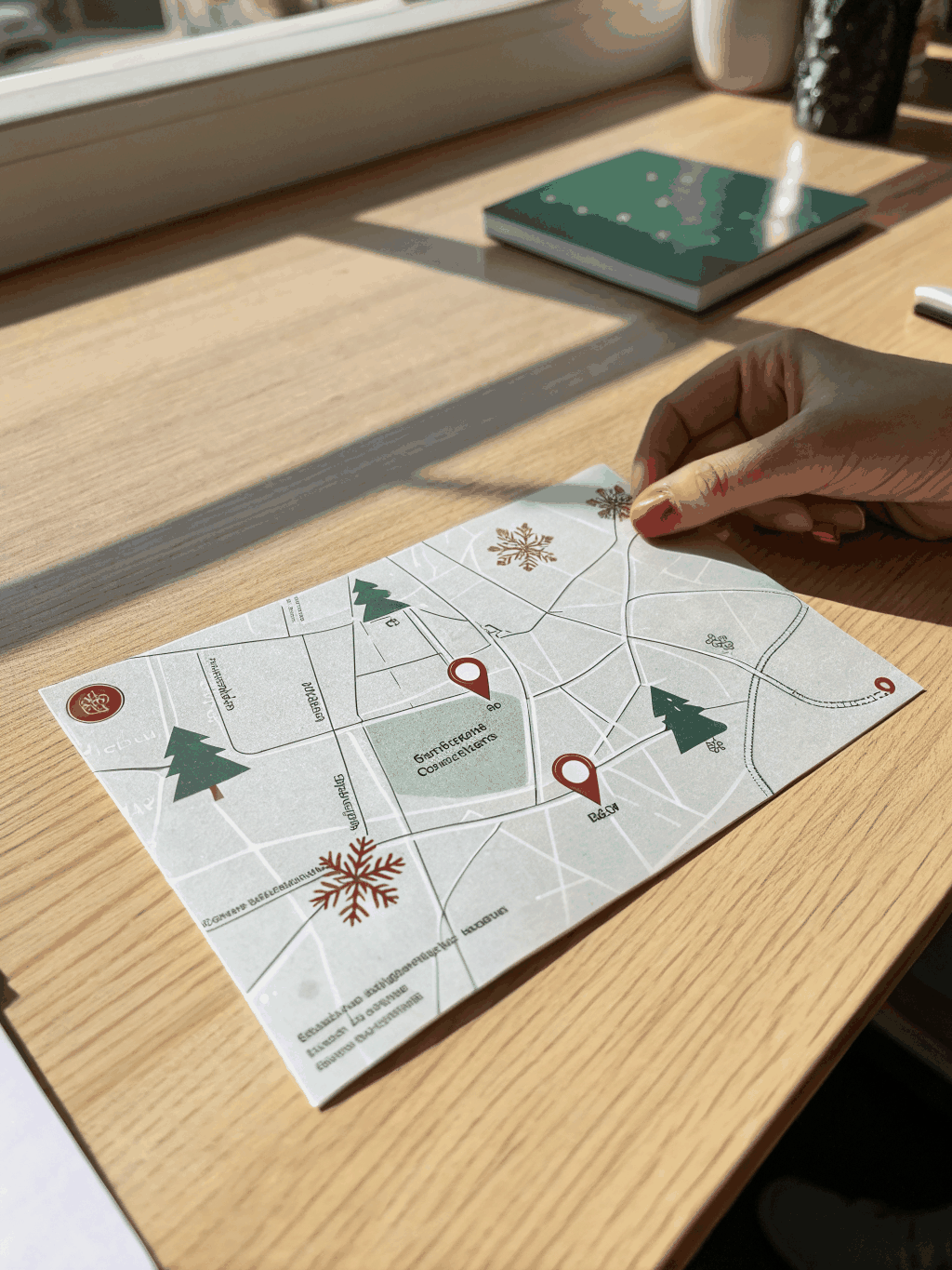 Seasonal marketing campaign postcard